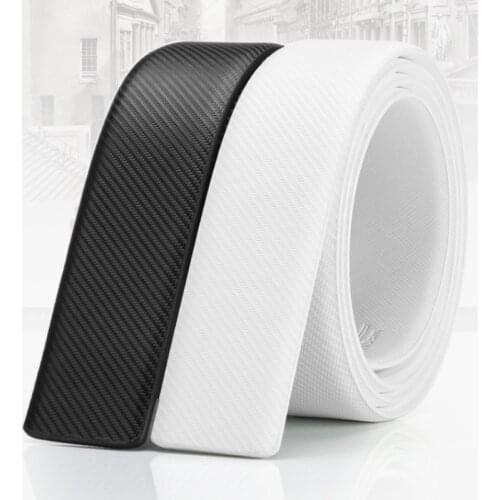 New No Belt Buckle Two Layer Leather Mens Fashion Belts Real Leather Strap ForJeans Mens Belt Cinturones Hombre 3.3cm