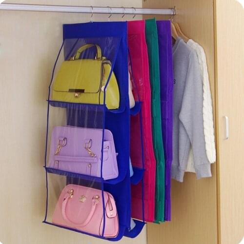 Handbag Organizer Dust-Proof Storage Pocket Hanging Wardrobe Closet Transparent Bag Organizing Clothing Shoe For Kitchen Bedroom