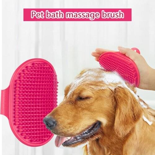 Hot Sale Pet Dog Cat Bath Brush Comb Rubber Glove Hair Fur Grooming Massaging Home Cleaning Gloves Pets Silicone Washing Glove