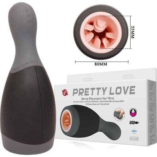 Sex Product Masturbators Air Pressure 12 Speed Vibrating Male Masturbators Sex Machine Oral Vagina Real Pussy Sex Toys for men