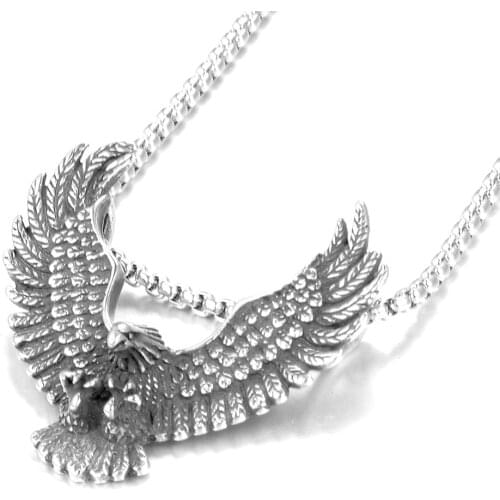 Silver color Stainless steel for men Takahashi Flying Eagle Pendant Necklace Wallet Connector Charm Chain fashion Gift jewelry