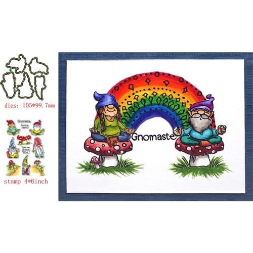 Gnomes Mushrooms Stamps And Dies Take Me Gnome Country Road Words Clear Stamps Scrapbooking Craft Decorate Photo Paper Cards