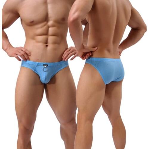 3PCS New Fashionable Transparent Letter Briefs Breathable Mesh mens underwear Sexy Breathing Small Hole Briefs for Brave Man