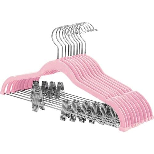 5/10pcs Clothes Hanger with Movable Clips 360 Dgree Rotating Clothes Hook No-Slip Clothes Rack Skirt Clothing Organizer Hangers