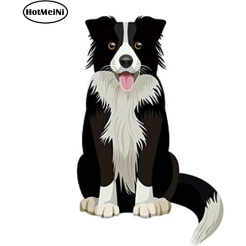 HotMeiNi 13cm x 8.2cm Cute Border Collie Vinyl Stickers Pet Dog Puppy Laptop Cartoon Car Sticker Graphic