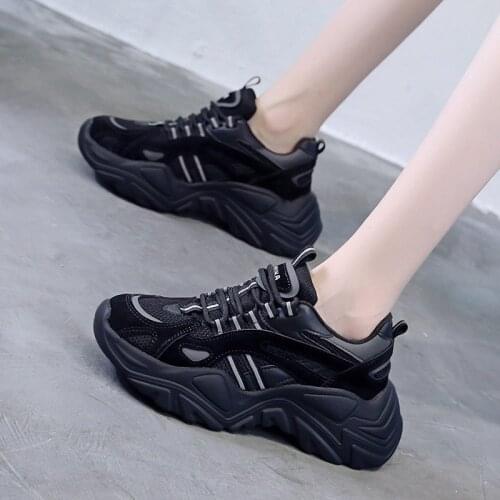 2020 spring and autumn new solid color old shoes womens thick-soled breathable all-match sports casual shoes tide X304