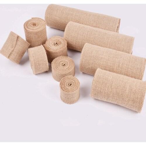 10meters/lot 2~8cm Burlap Hessian Ribbon Jute Rolls Lace rustic for DIY Vintage wedding Decoration gift wrapping Ornament Party