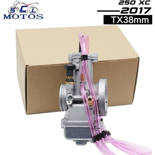 Sclmotos- 2 Stroke Motorcycle MIKUNI TX38 38mm Carburetor Carb 250cc Race Engines 200-350CC For Honda For KTM 250 XC 2017 Racing