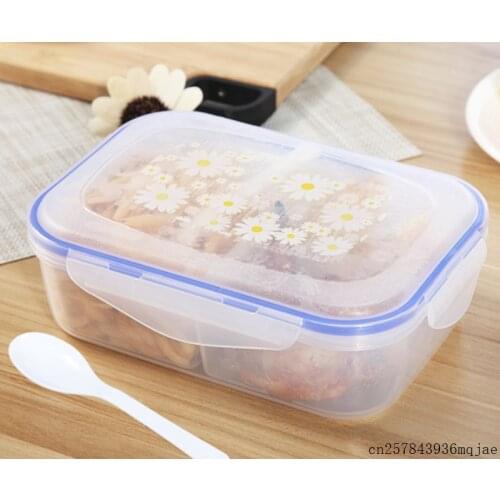 20pcs 1000ml Lunch Boxes 3 Cell Food Container Healthy Plastic Bento Boxes Microware Oven Lunch Box
