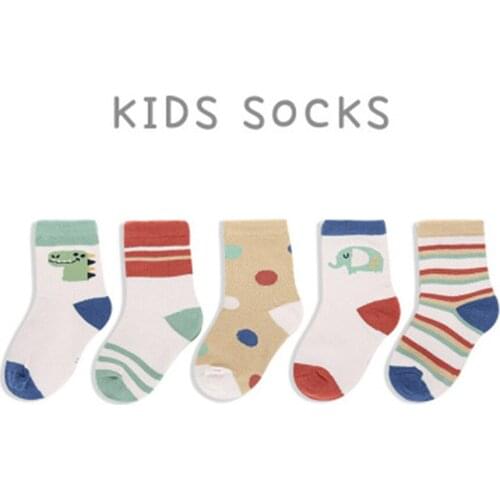 5 Piece A Lot short Tube Cartoon Cotton Girls Boys Sport Socks Breathable And Sweat-absorbent Socks Trendy Fashion For 3-12y