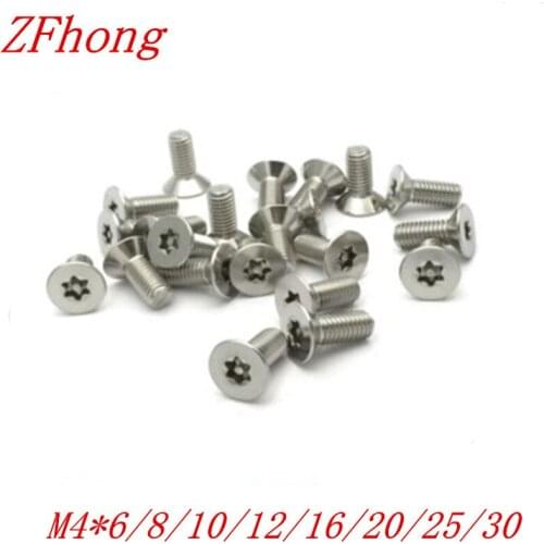 500pcs M4 4mm Security Screw Flat Head Socket Cap Torx Screws Tamper Resistant Stainless Steel