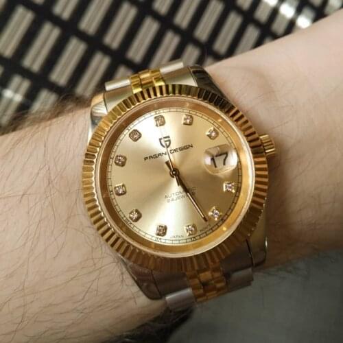 PAGANI DESIGN Gold Men Watch Japan NH35A Movement Watch Men Waterproof Automatic Mechanical Watches For Men Sapphire Wrist Watch