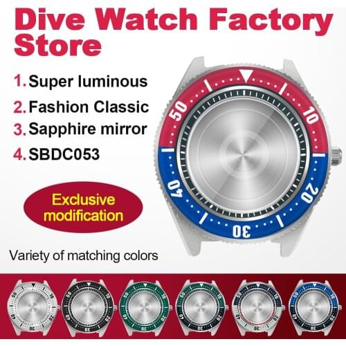 For SEIKO Watch Case SBDC053 Small Tuple Modified Watch Accessories Double Sapphire Professional Diver Watch 316L Steel Case