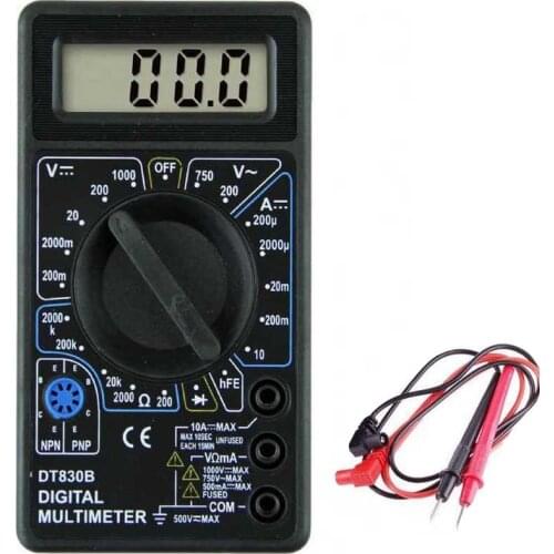 DT830B Mini Multimeter LCD Digital Multimeter AC/DC 750/1000V Mini Multimetro probe For Volt Voltmeter Ammeter Ohm Tester Meter
