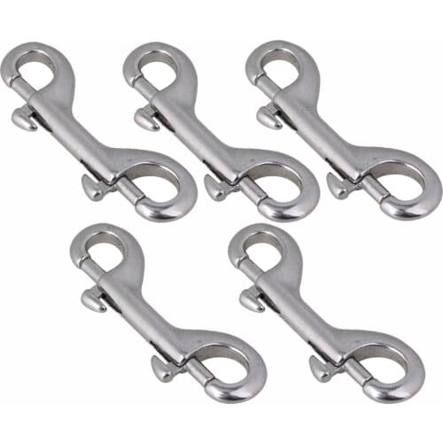 Double Ended Bolt Key Ring Snap Bolt Trigger Chain Clip 90mm 304 Stainless Steel 5pcs