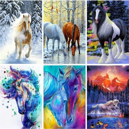 EverShine 5D Horse Diamond Painting Full Drill Square Diamond Embroidery Cross Stitch Animals Bead Picture Kits Hobby Gift