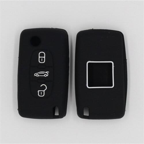 Silicone car key case shell cover for Citroen C4L CACTUS C5 C3 C6 C8 Picasso Xsara for Peugeot 3008 308 RCZ 508 408 2008 KEY
