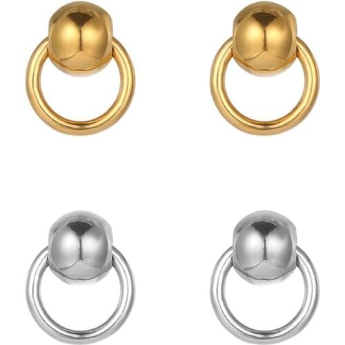 French Simple Design Stud Earrings Women Man Light Luxury Temperament Wedding Earrings Silver or Gold Plated Jewelry Gift