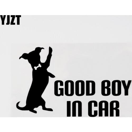 YJZT 15CM×9CM Interesting Good Boy In Car Vinyl Decal Black/Silver Car Sticker 8C-0651