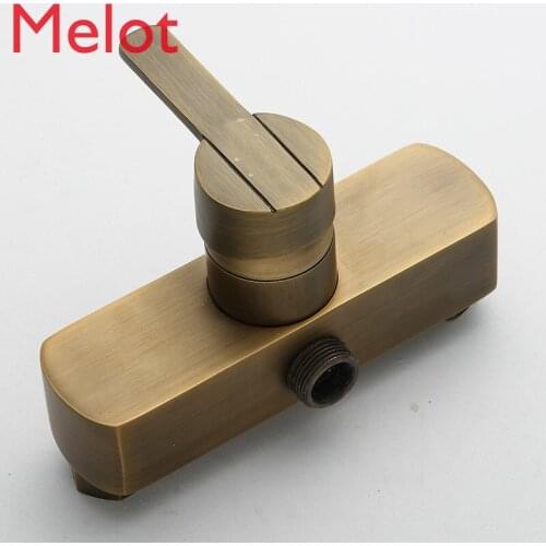 Copper Antique Single Handle Mixing Valve Double Hole Vintage Shower Head Bathtub Faucet Single Switch European Gold Accessories
