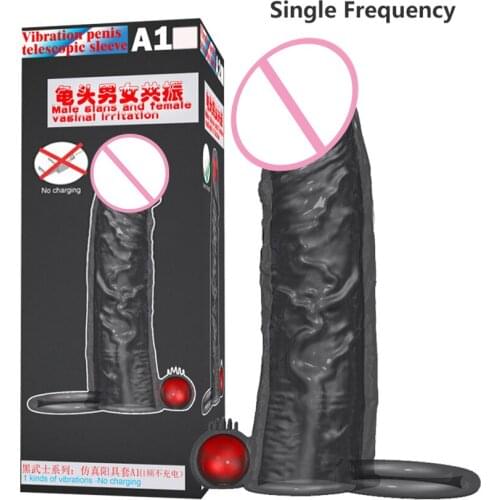 Male Vibrating Penis Ring Sleeve Cock Ring Sex Toys for Men Penis Enlargement Condoms Dildo Vibrator Mens finger-ring Sex Shop