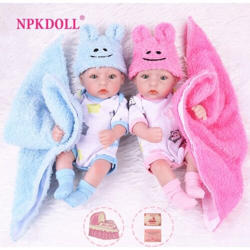 NPKDOLL Reborn Twin Baby Full Vinyl Lifelike Bebe Toys For Children Infant Educational Bath Kids Playmate Babe Boneca