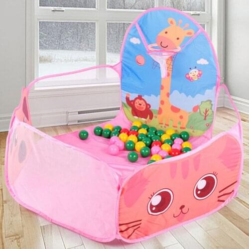 Portable Kids Playpen Baby Pool Balls Carton Indoor Outdoor Childrens Playpen Folding Playground Baby Ball Pool Children Fence