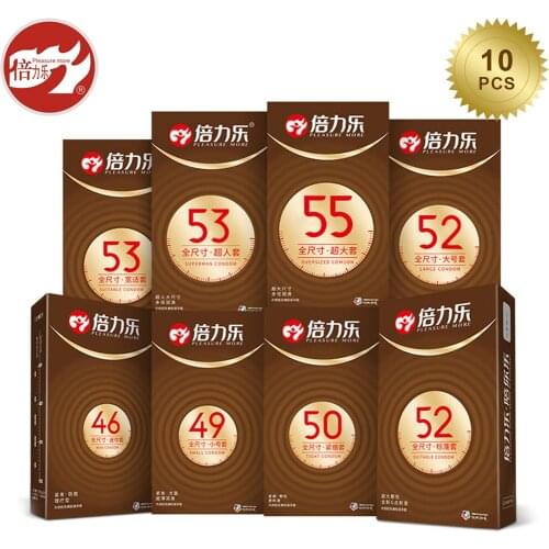 10Pcs Male Large Size Condoms 46/49/50/52/55mm Small Size Condom For Sex Cock Sleeve Full Size Condom Penis Sleeves Sex Product