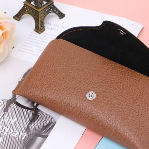 Durable Leather Eye Glasses Sunglasses Shell Hard Case Protector Box Pouch Bag