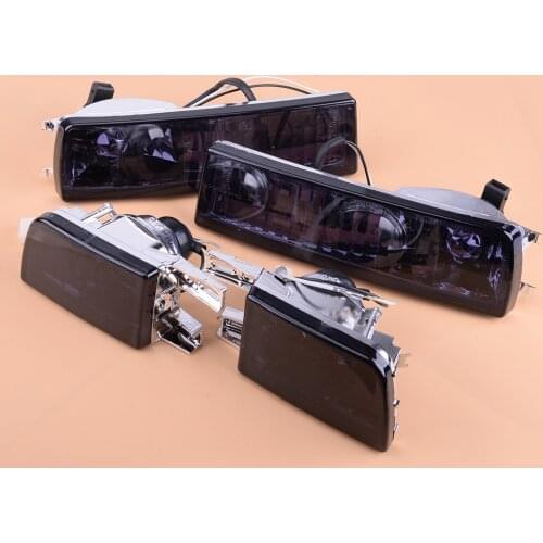 Beler 4pcs Front Smoked Len Bumper Fog Light + Turn Signal Lamp fit for VW Jetta MK3 Golf 1993 1994 1995 1996 1997 1998
