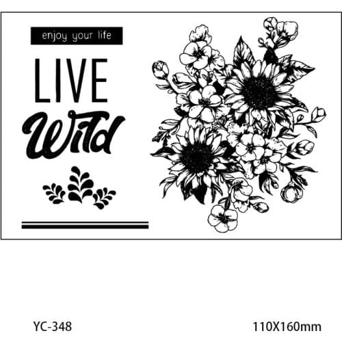 Live Wild / Flower Transparent Clear Stamps For DIY Scrapbooking Card Making Silicone Stamps Fun Decoration Supplies