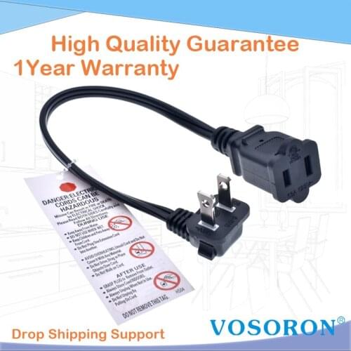 USA 2 Prong Angle Down Power Cord NEMA 1-15P to IEC320 C7 Figure 8 Connector AC Power Supply Cable Wire for Smart Monitor