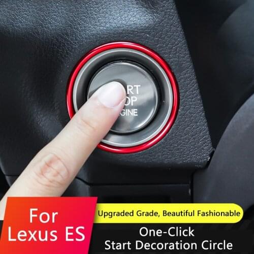 QHCP Start Stop Engine Ring Cover Ignition Device Aluminum Alloy Car Quartz Decorative Sticker Fit For Lexus ES200 260 300H 2018