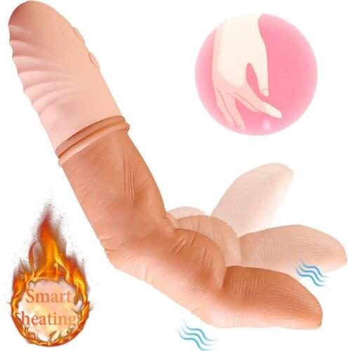 Realistic Finger G spot Vibrator Heating Buckle Clitoris Stimulator Vagina Massage Vibrator Female Masturbator Sex Toy For Woman