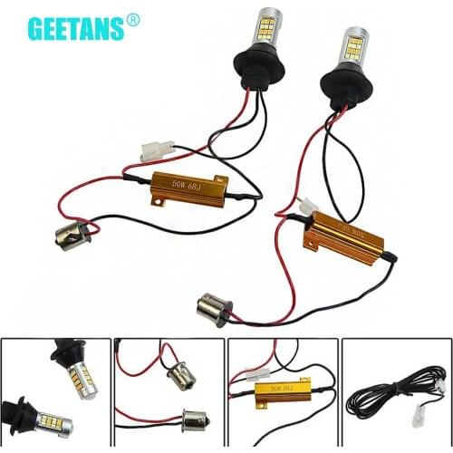 GEETANS T20 Led 42 Light High Power Daytime Running Light+Turn Signal DRL Dual Mode 1156 7440 T20 WY21W LED Running Lamps CJ