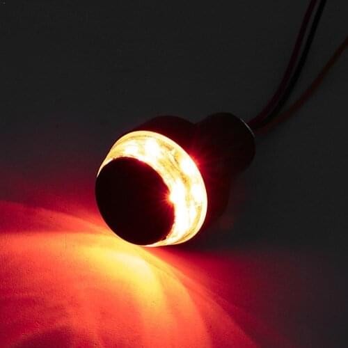 2pcs DC 12V Motorcycle LED Handlebar End Turn Signal Side Bar Lamp Grip Blinker Handle Flasher Yellow Light White Marker