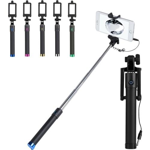 1Pc Universal Handheld Wired Selfie Stick Monopod Extendable Pole For iPhone Samsung For Smart Phone Portable Travel Selfie Tool