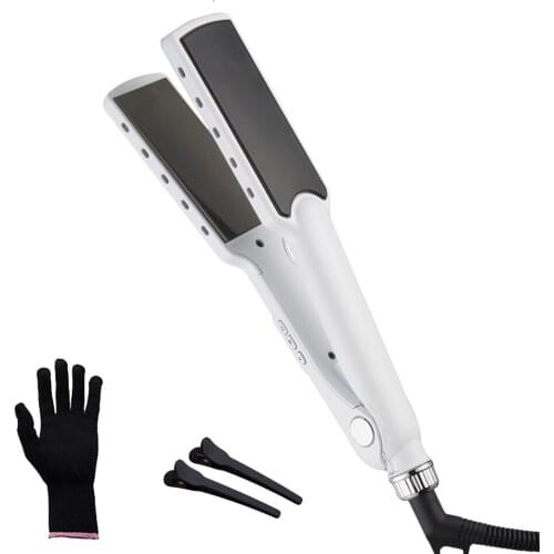 Hair straightener Flat Iron Wide Plates Straightening Irons 470℉ MCH Titanium Keratin Treatment Salon Styling Tools