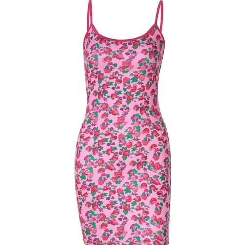 Women Fashion Sleeveless Floral Print Dress Ladies Stylish Dress for Party Gathering