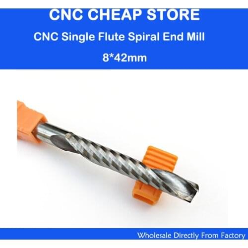 1pc 8mm SHK High Quality Carbide CNC Router Bits One Single Flute End Mill Tools 42mm