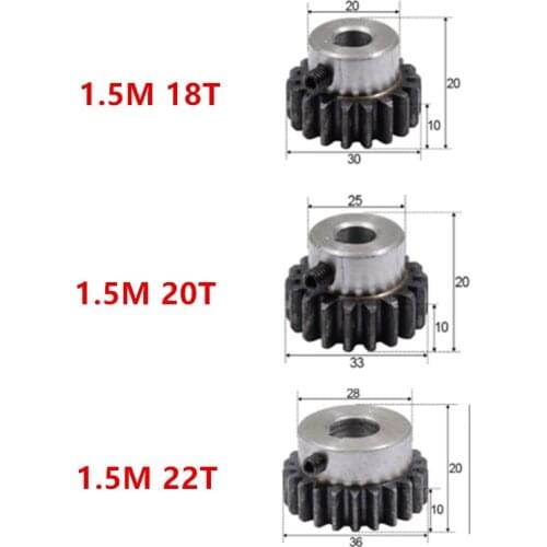 1pcs the rack Gear pinion 1.5Mod 18T 20T 22T Motor Pinion Gears Bore 8/10/12/15mm 45 steel cnc gear