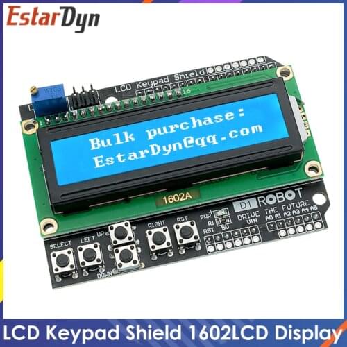 LCD Keypad Shield LCD1602 LCD 1602 Module Display For Arduino ATMEGA328 ATMEGA2560 raspberry pi UNO blue screen