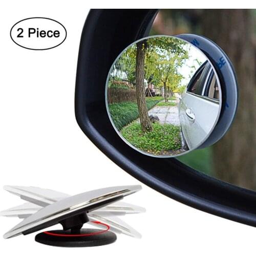 2Pcs Car Mirror HD Convex Mirror Blind Spot Auto Rearview Mirror 360 Degree Wide Angle Vehicle Parking Rimless Mirrors