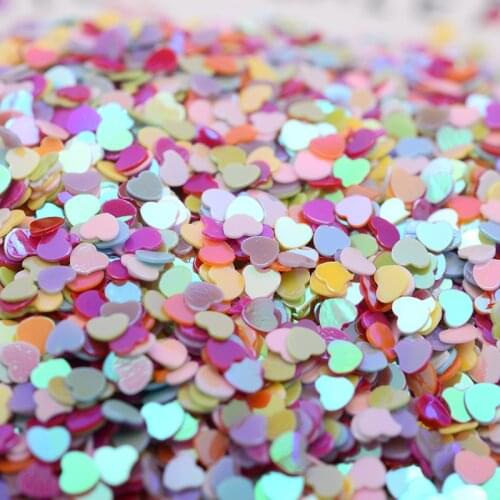 3mm 10g Confetti Heart Plum Blossom Sequin Nail Art Sequins For Crafts Handcraft Fill Glitter Paillettes Wedding Diy Materials