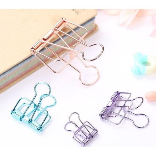 5pcs Manufacturers Electroplated Slim Long Tail Clip Personality Creative Dovetail Multipurpose Office Supplies Binder Clip