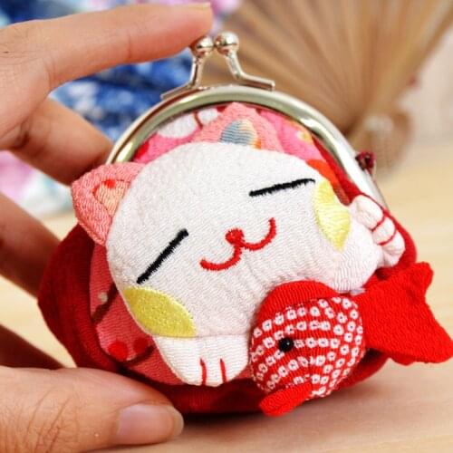 50PCS / LOT Cat Wallet Coin Purse Cotton Animal Cartoon Coin Wallet Cute purse Portable Coin Purse wholesale Random Delivery