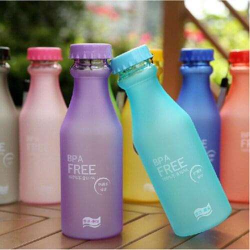 550mL Candy Color Water Bottle Plastic Cup Matte Portable Fall Resistant Drop Water Cup Sports Bottle For Travel Camping