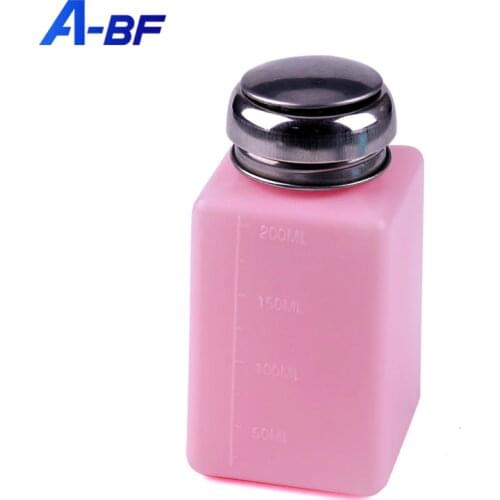 A-BF Press-type AlcoholBottle Glass Plastic Wash Water Solvent Bottle 200ML White Blue Pink Industrial Grade Pump Bottle