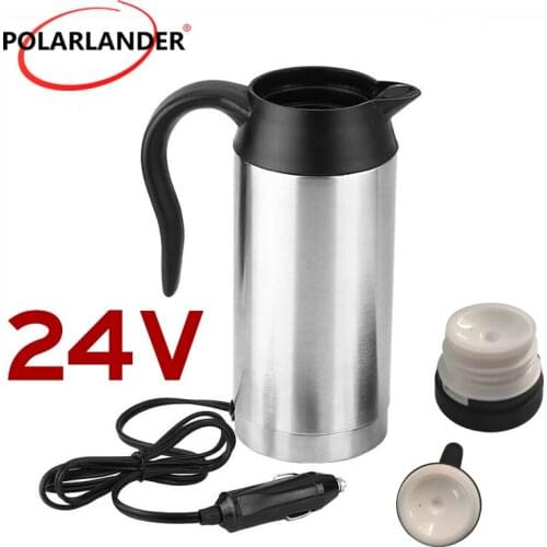 Car Electric Kettle 750ml High-quality Silica Gel 24V240W 12V/120W Food-grade PP Stainless Steel Cigarette Lighter Max 100