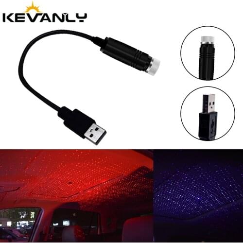 Car USB LED Car Interior light Roof Star Night Lights Ambient Atmosphere Galaxy Lamp USB Plug Light Decoration Light DJ RGB LED
